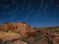 Star Trails and Moonlight Over Lomaki Ruins, Wupatki National Monument