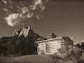 Swasey Cabin at Moonrise - Black and White, , San Rafael Swell, Utah