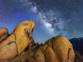 Milky Way Rise Over Rock Formation - Alabama Hills, California