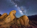 Milky Way Rise Over Rock Formation - Alabama Hills, California