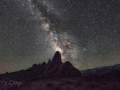 Milky Way Rise Over Tall Rocks - Alabama Hills, California