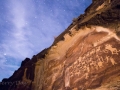 Moonlit night sky over the Great Hunt rock art panel - Nine Mile Canyon