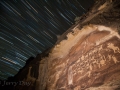 Star trails over the Great Hunt rock art panel - Nine Mile Canyon