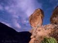Moonlit night at Balanced Rock - Harper ghost town - Nine Mile Canyon