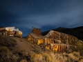 Historic Chemung Mine ruins by night