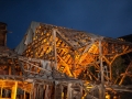 Historic Chemung Mine ruins by night