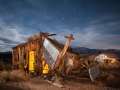 Historic Chemung Mine ruins by night