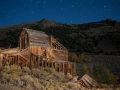 Historic Chemung Mine ruins by night