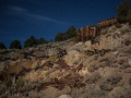 Historic Masonic Mine ruins by night