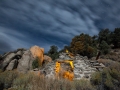 Historic Masonic Mine ruins by night