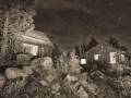 Abandoned Cabins in the Sonora Pass - black & white