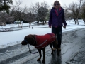 Kim & Jasmine going for a walk in the snow.