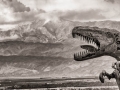 Sky Art Sculptures - Roaring  Spinosaurus Dinosaur and Mountain