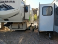 Our Rig at St. George / Hurricane KOA - Little room between sites on utility side.