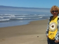 Kim on beach at Carl G. Washburne Memorial State Park