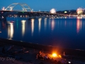 Fireworks and beach bonfires at Waldport/Alsea Bay Bridge