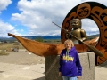 Beringia Interpretive Center - Kayak Sculpture & Kim