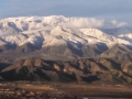 View from CA-243 of fresh snow on Mt. San Gorgonio after winter storm.