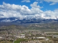 View from CA-243 of fresh snow on Mt. San Gorgonio after winter storm.