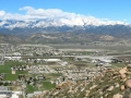 View from CA-243 of fresh snow on Mt. San Gorgonio after winter storm.