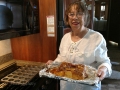 Mom & Tray of Fresh Baked Cinnamon Rolls - Yum!